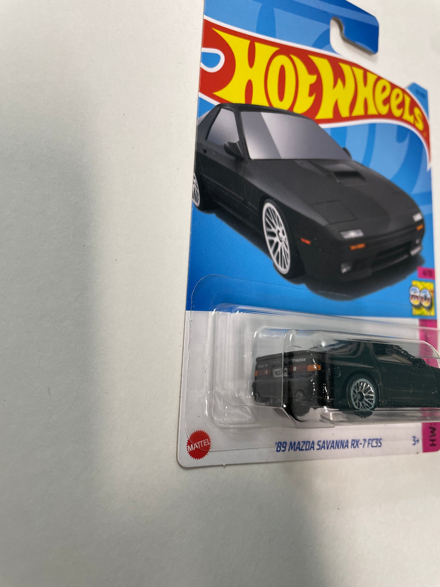 Hot Wheels 1/64 ‘89 Mazda Savanna RX-7 FC3S Black - Damaged Box