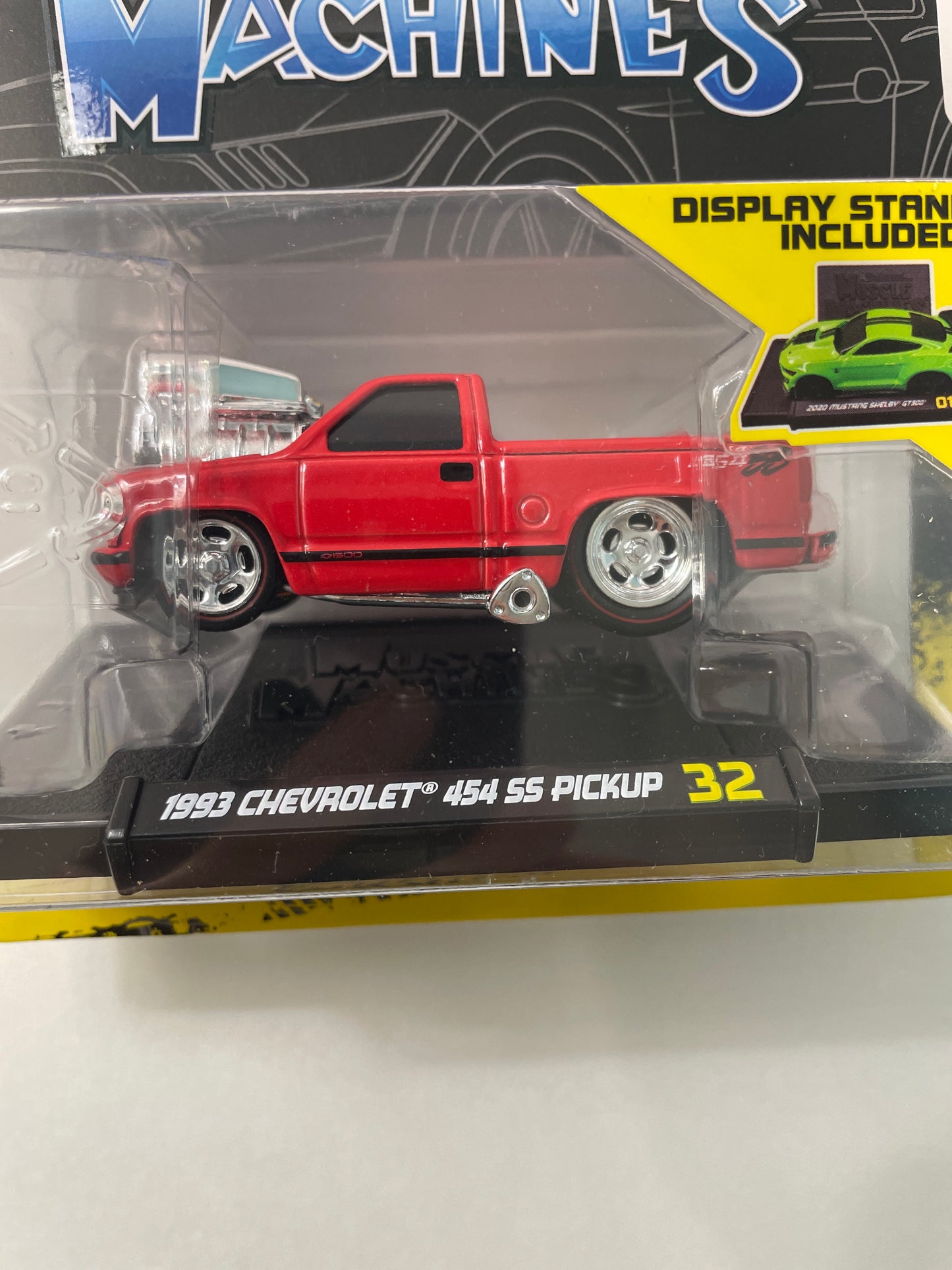 Muscle Machines 1/64 1993 Chevrolet 454 SS Pickup Red - Damaged Card