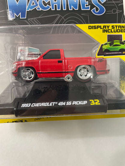 Muscle Machines 1/64 1993 Chevrolet 454 SS Pickup Red - Damaged Card