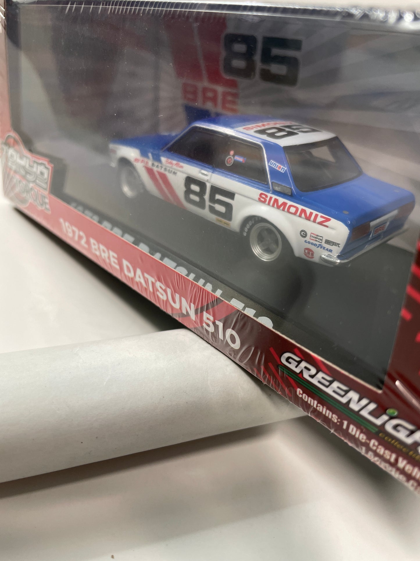 Greenlight 1/43 Torque 1972 BRE Datsun 510 n85 Blue & White