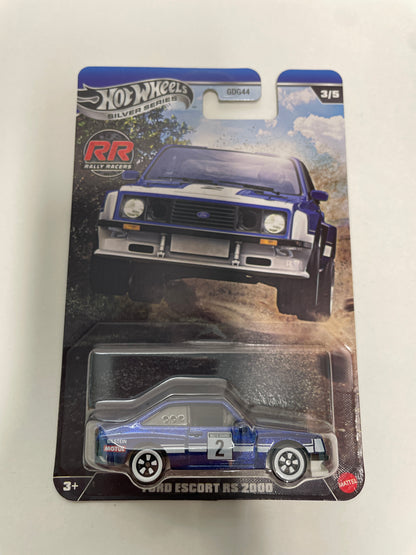 Hot Wheels 1/64 Silver Series Rally Racers Ford Escort RS 2000 Blue - JKX63