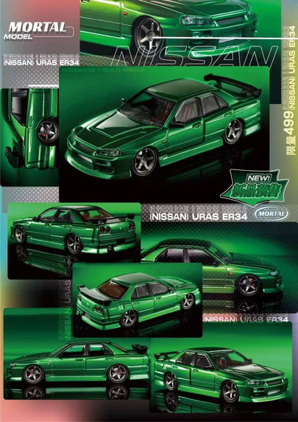 Mortal 1/64 Nissan ER34 Skyline 25GT-t Green