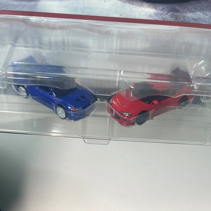 Hot Wheels 1/64 Car Culture Premium 2 Pack - Mitsubishi Lancer Evolution VI Blue & ‘95 Mitsubishi Eclipse Red