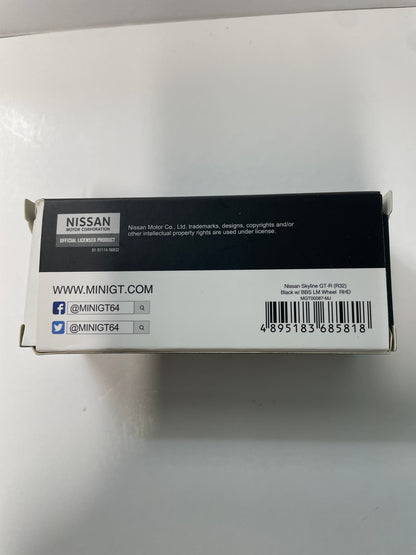 Mini GT 1/64 Nissan Skyline GT-R Black w/ BBS LM Wheel Black MGT00087-MJ - Loose w/ Damaged Box