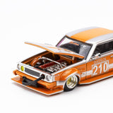 Pop Race 1/64 Nissan Skyline C210 Kaido Racer Bosozoku Style Orange