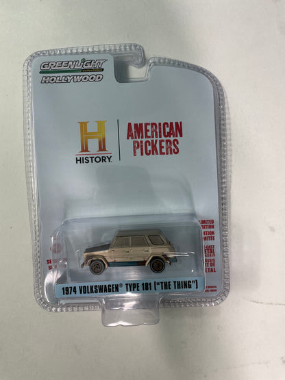 Greenlight Hollywood 1/64 History 1974 Volkswagen Type 181 (“The Thing”)” Beige - Damaged Card