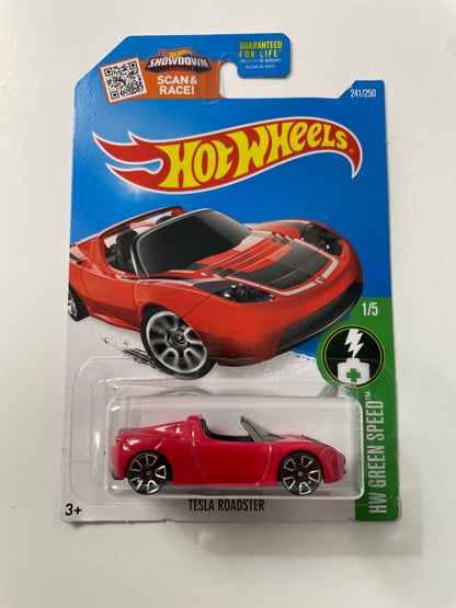 Hot Wheels 1/64 Tesla Roadster Red - Damaged Card