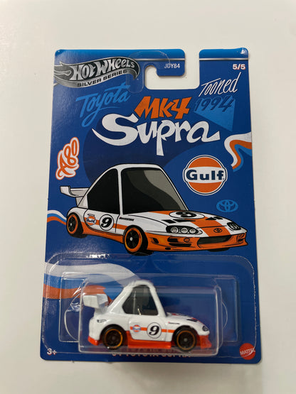 Hot Wheels 1/64 Noppo Gulf Racing Tooned ‘94 Toyota Supra White - Damaged Card