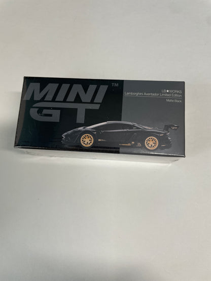 Mini GT 1/64 LB★WORKS Lamborghini Aventador Limited Edition Matte Black - MGT01087