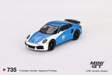 Mini GT 1/64 Porsche 911 Turbo S Safety Car 2023 IMSA Daytona 24 Hrs Blue & White