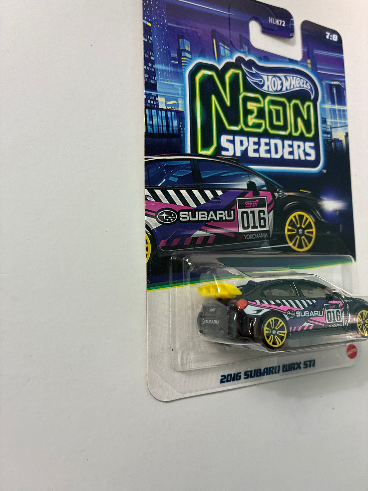 Hot Wheels 1/64 Neon Speeders 2016 Subaru WRX STI Black & Pink - JKY06