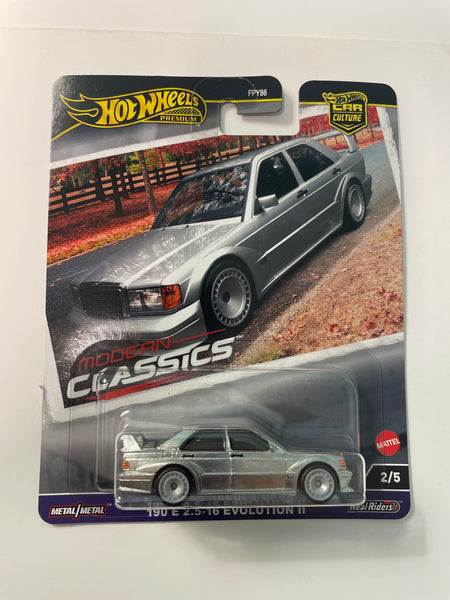 Hot Wheels 1/64 Car Culture Modern Classics 1990 Mercedes-Benz 190 E 2.5-16 Evolution II Silver