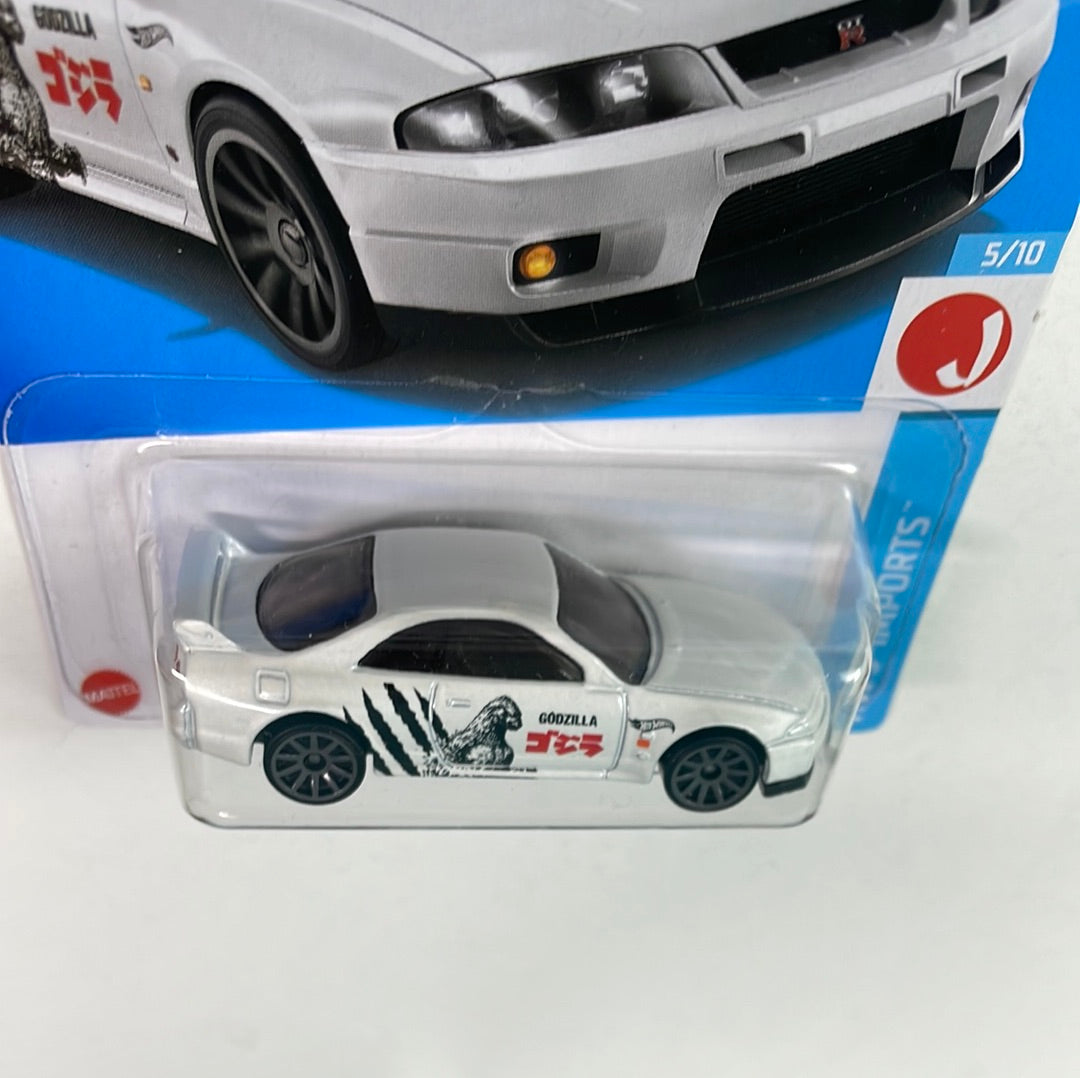 Hot Wheels 1/64 Nissan Skyline GT-R (BCNR33) Godzilla White - Damaged Box