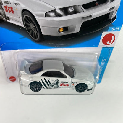 Hot Wheels 1/64 Nissan Skyline GT-R (BCNR33) Godzilla White - Damaged Box