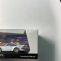 Schuco X Tarmac Works 1/64 Porsche 911 RSR 3.8 White - COLLAB64 - Damaged card