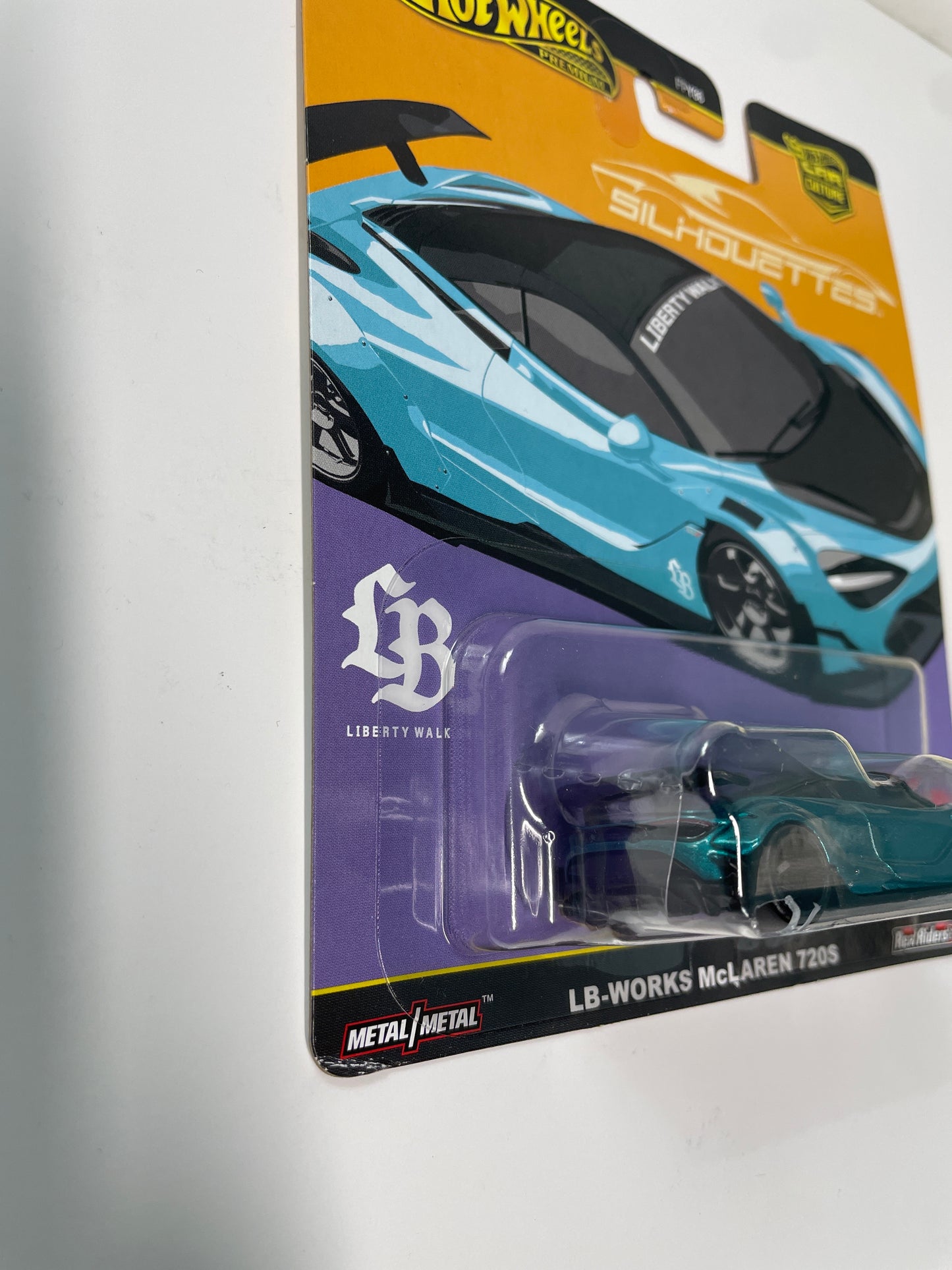 Hot Wheels 1/64 Car Culture Silhouettes LB-Works McLaren 720S Blue - JBK47 - Damaged Box