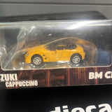 BM Creations 1/64 Suzuki Cappuccino Yellow w/ Extra Wheels & Removable Roof