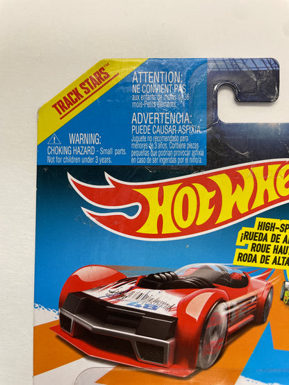 Hot Wheels 1/64 High Speed Wheels Track Stars Jet Threat 3.0 Yellow & Blue BDW21 - Damaged Box