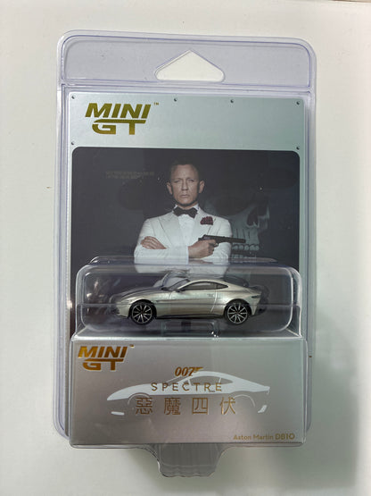Mini GT 1/64 James Bond 007 Aston Martin DB10 “Spectre”  Traditional Chinese Blister Packaging Silver – MGT00910-007TC