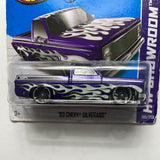 Hot Wheels 1/64 ‘83 Chevy Silverado Purple Short Card - Damaged Card