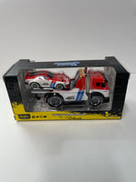 1/64 Muscle Machines Muscle Transports JDM Flatbed w/ 1972 Datsun 240z BRE Red & White