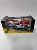 1/64 Muscle Machines Muscle Transports JDM Flatbed w/ 1972 Datsun 240z BRE Red & White