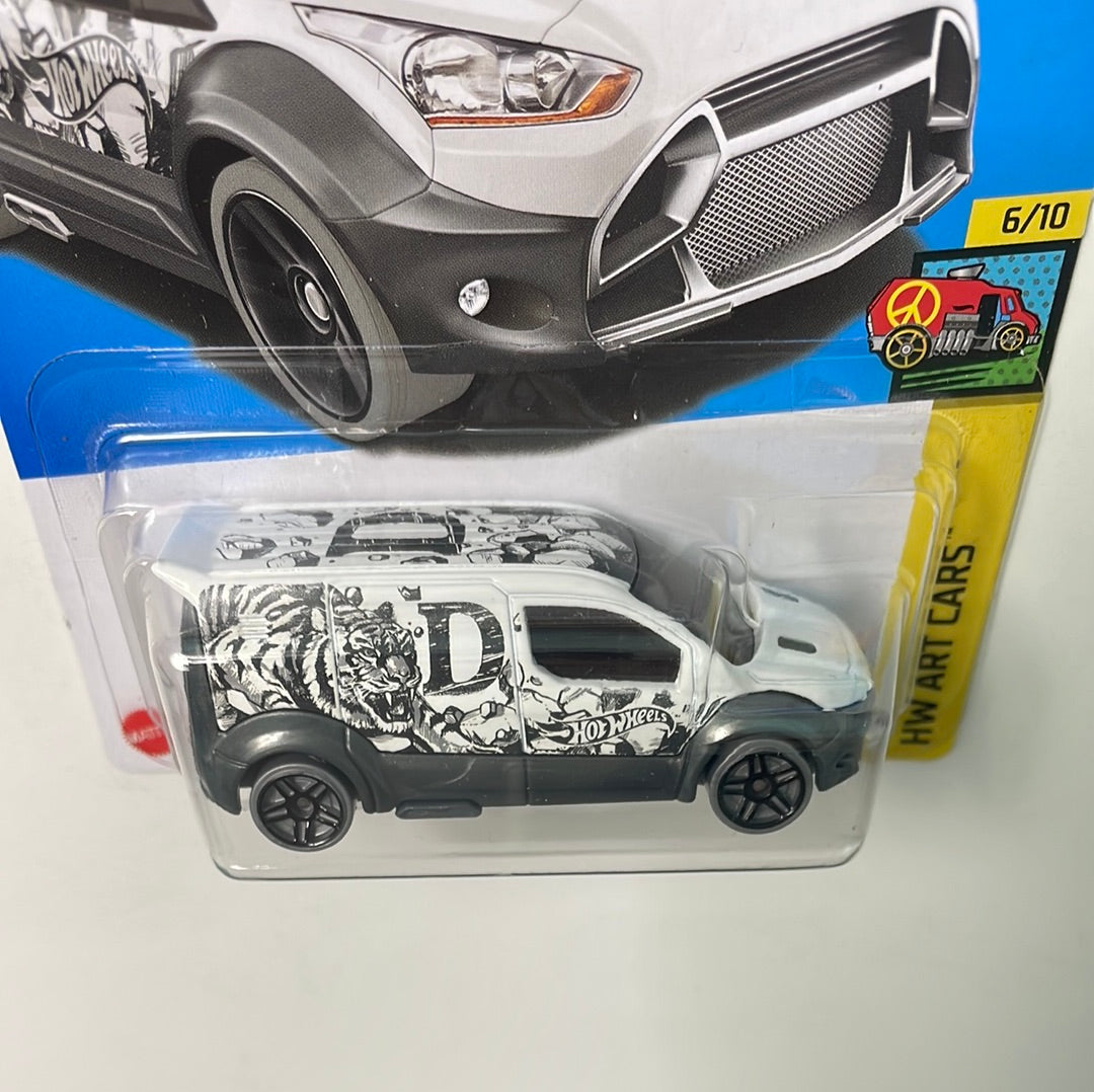 Hot wheels 1/64 Ford Transit Connect White & Black