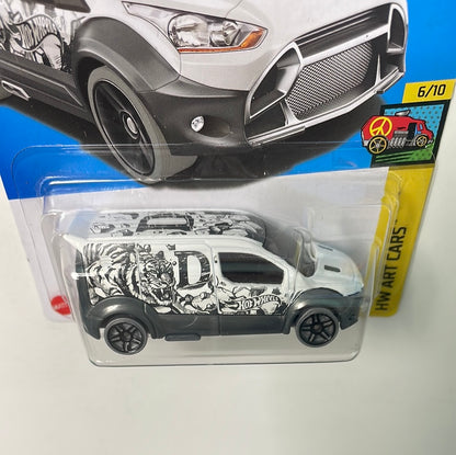 Hot wheels 1/64 Ford Transit Connect White & Black