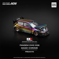 Pop Race 1/64 IDE Honda Pandem Civic EG6 Magic Chrome