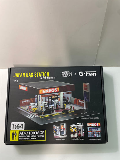 American Diorama x G-Fans 1/64 Japan Gas Station Eneos Diorama - AD-710038GF