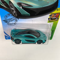 Hot Wheels 1/64 McLaren P1 Teal - Damaged Card