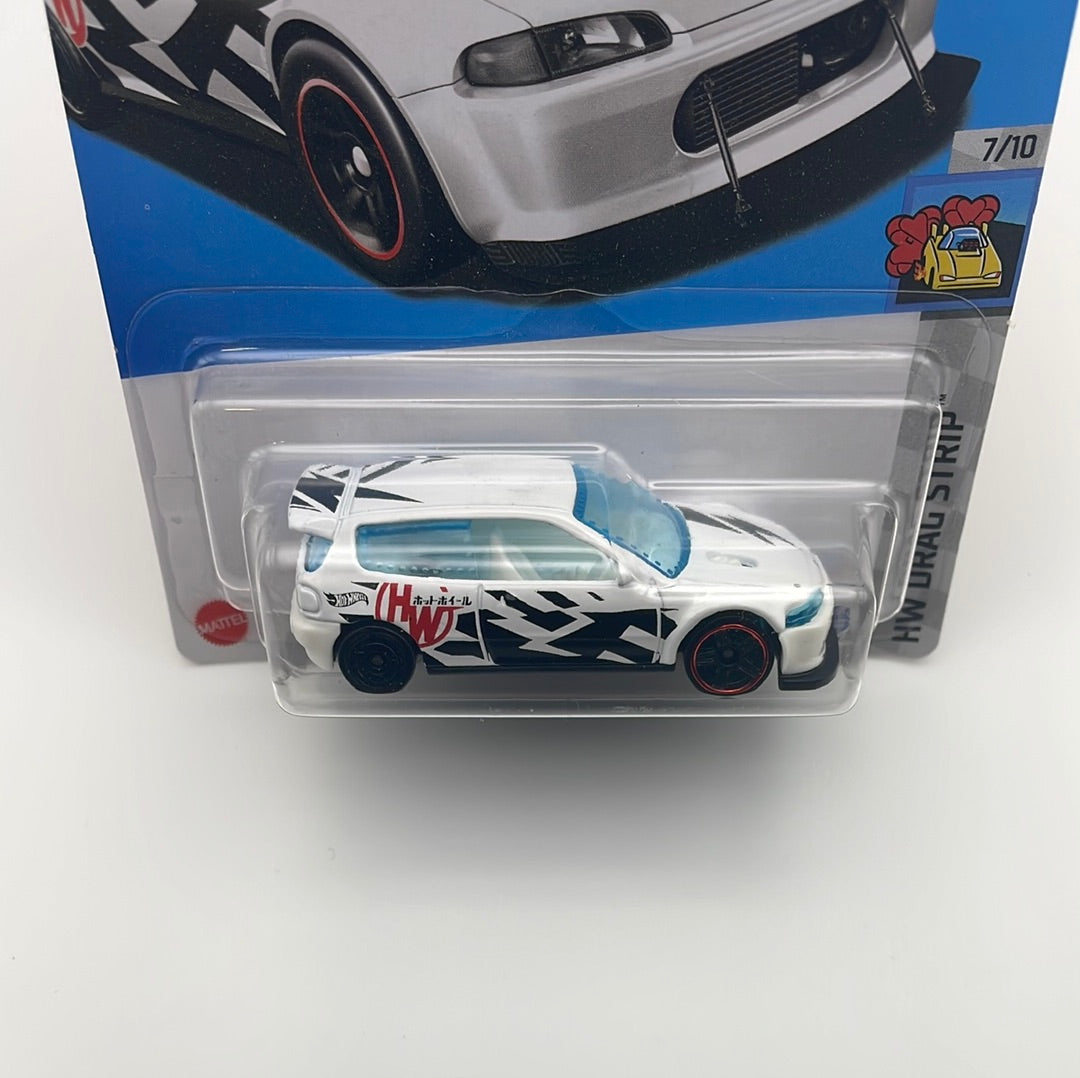 *Japan Card* Hot Wheels 1/64 Honda Civic Custom White - Damaged Card