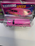 Johnny Lightning 1/64 Street Freaks Demolition Derby Custom Haulin Hearse Pink