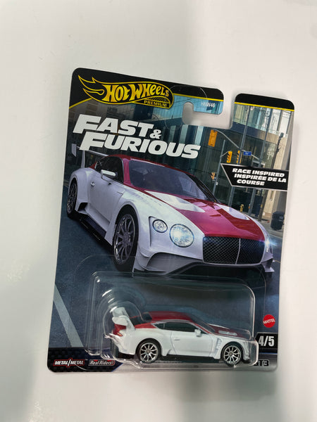 Hot Wheels 1/64 Fast & Furious 2018 Bentley Continental GT3 White & Red