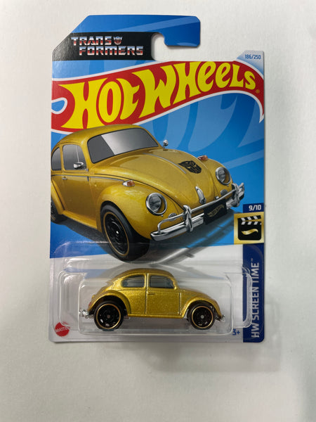 Hot Wheels 1/64 Transformers Volkswagen Beetle Bumblebee Gold - Damaged Box