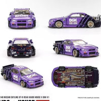 Mini GT x Kaido House 1/64 DGK Racing Squad Nissan Skyline GT-R (R34) Kaido Works x DGK V1 Purple