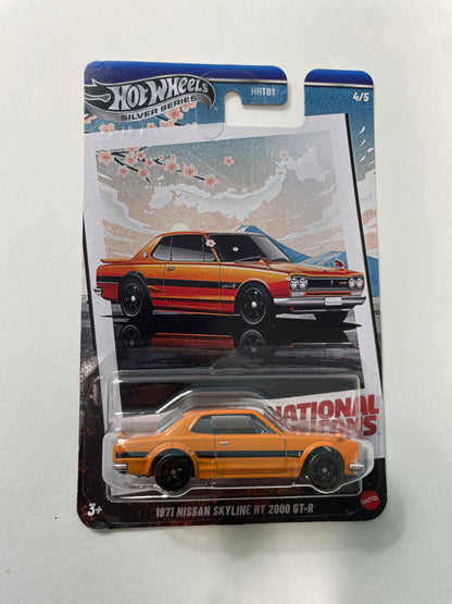 Hot Wheels 1/64 Silver Series National Icons 1971 Nissan Skyline HT 2000 GT-R Orange - Damaged Box