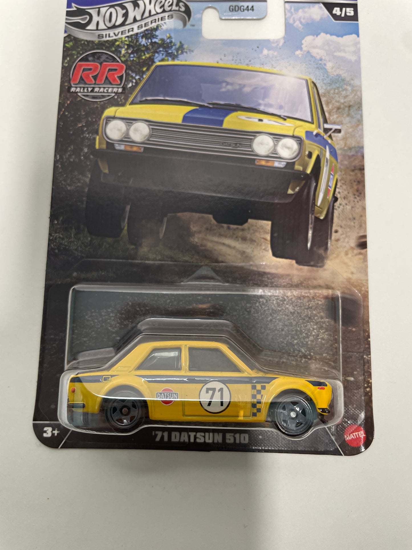 Hot Wheels 1/64 Silver Series Rally Racers '71 Datsun 510 Yellow - JKX64