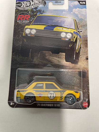 Hot Wheels 1/64 Silver Series Rally Racers '71 Datsun 510 Yellow - JKX64