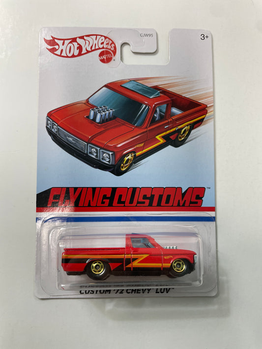 Hot Wheels 1/64 Flying Customs ‘72 Chevy Luv Red - Damaged Box