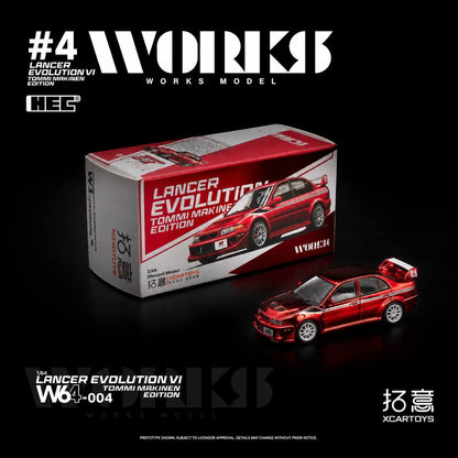 Xcartoys Works 1/64 Mitsubishi Lancer Evolution VI Tommi Makinen Edition Red - W1-HEC2026