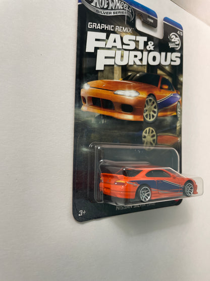 Hot Wheels 1/64 Silver Series Graphic Remix Fast & Furious Nissan Silvia (S15) Orange - JBY48
