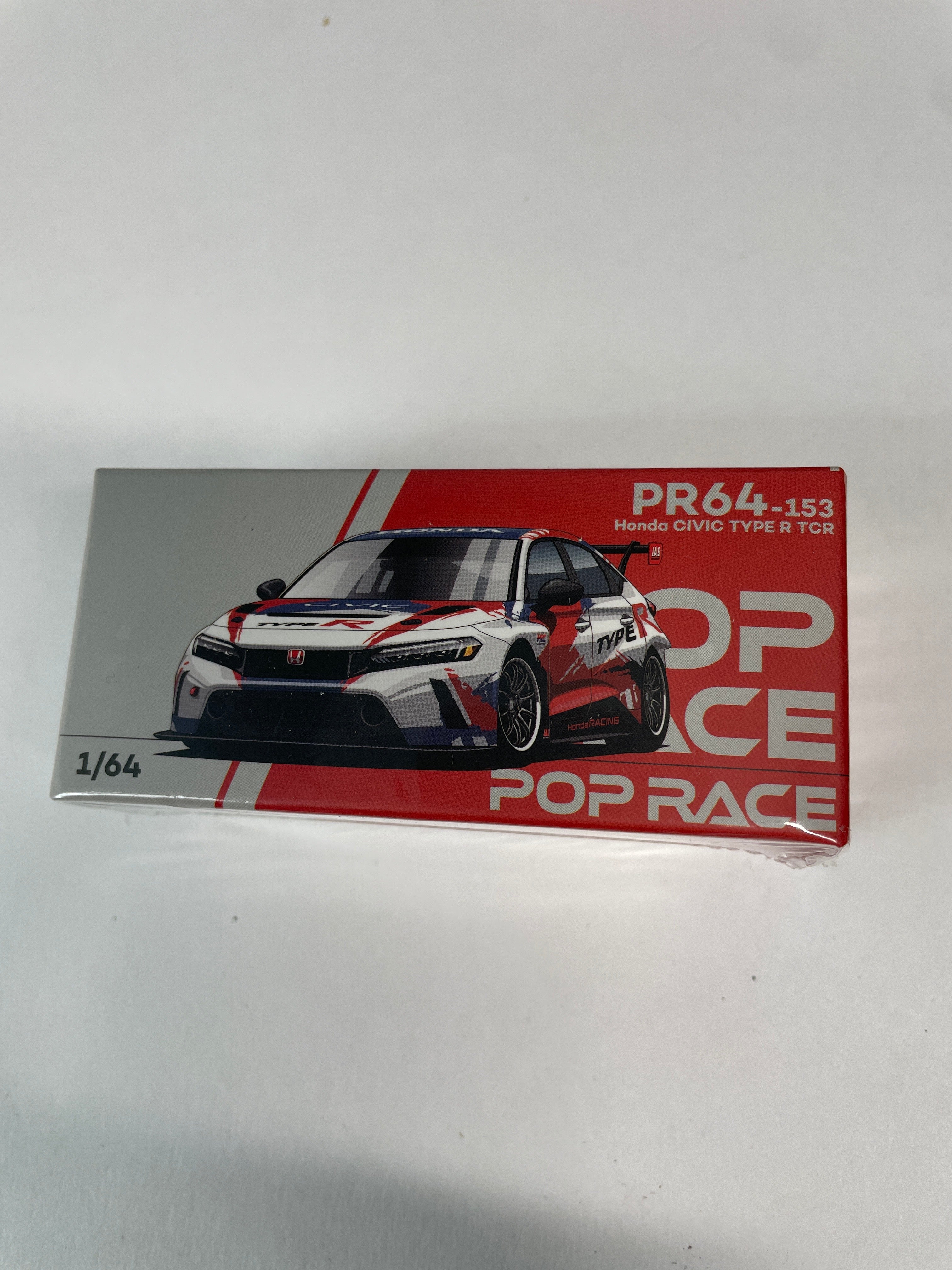 Pop Race 1/64 Honda Civic Type R TCR FL5 Presentation White - PR64