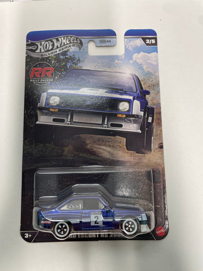 Hot Wheels 1/64 Silver Series Rally Racers Ford Escort RS 2000 Blue - JKX63 - Damaged Box