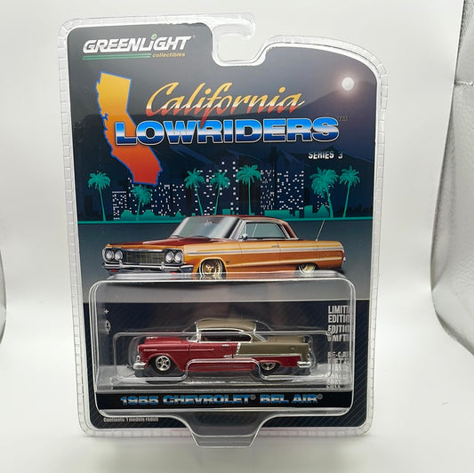 Greenlight 1/64 California Lowriders Series 3 1955 Chevrolet Bel Air Red