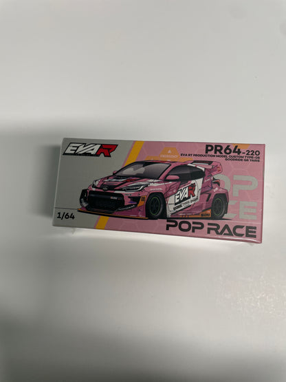Pop Race 1/64 Eva RT Production Model Custom type-08 Goodride GR Toyota Yaris Pink - PR64-0220