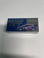 Mini GT 1/64 Hyundai i20 N Rally1 Hybrid #11 2023 Rally Monte Carlo 3rd Place Blue