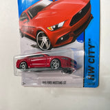 Hot Wheels 1/64 2015 Ford Mustang GT Red Damaged Card