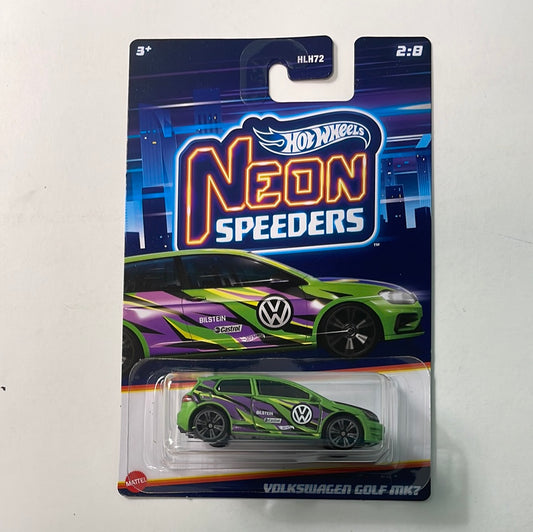 Hot Wheels 1/64 Neon Speeders Volkswagen Golf MK7 Green