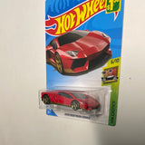 Hot Wheels 1/64 Lamborghini Aventador Miura Homage Red - Damaged Card